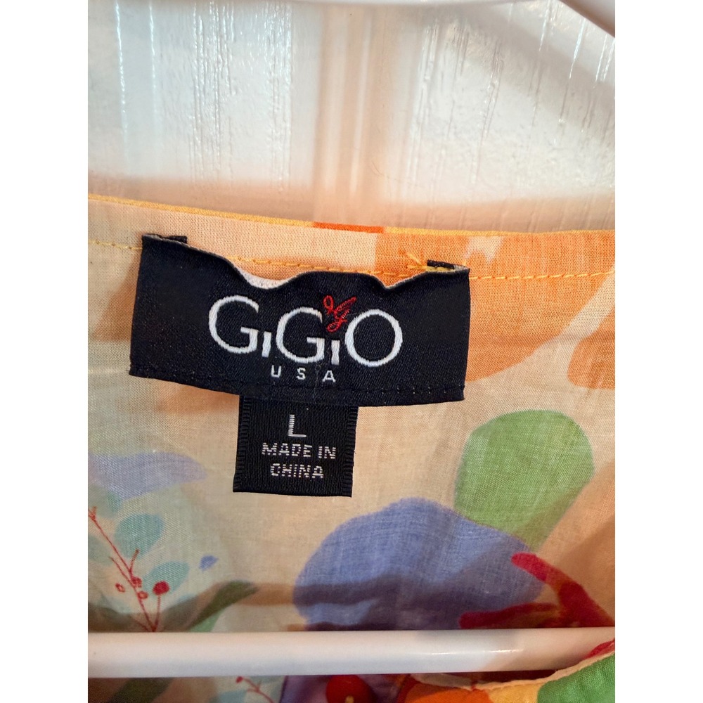 GIGIO Mini Dress Yellow Floral Peter Pan Collar Puff Sleeve Artsy - Picture 4 of 8